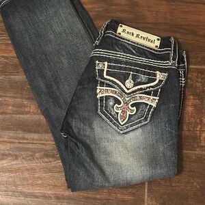 True Religion Women's Dark Blue Cropped Jeans